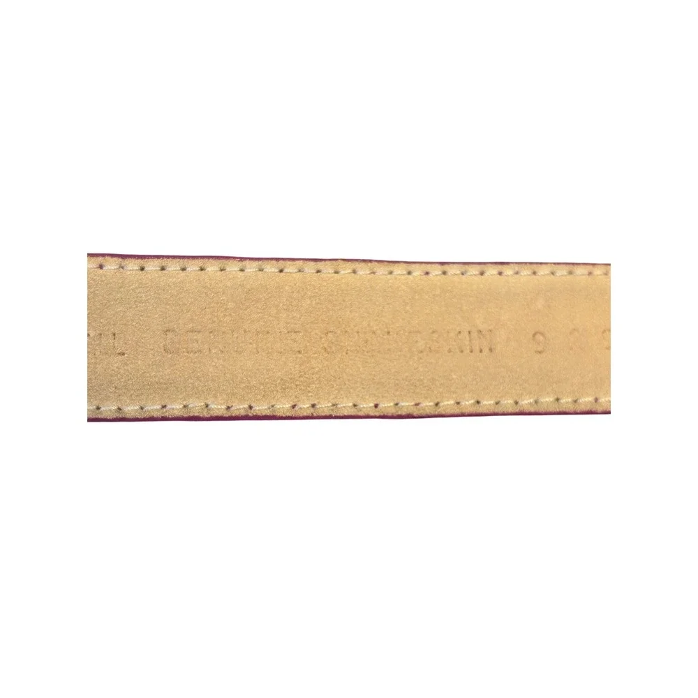 Saks Fifth Avenue Pink Snakeskin Leather Belt Gold Buckle Women's‎ Small